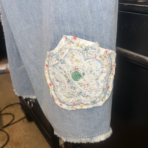 POL Lg Blue Denim Pants with Drawstring - Picture 4 of 7